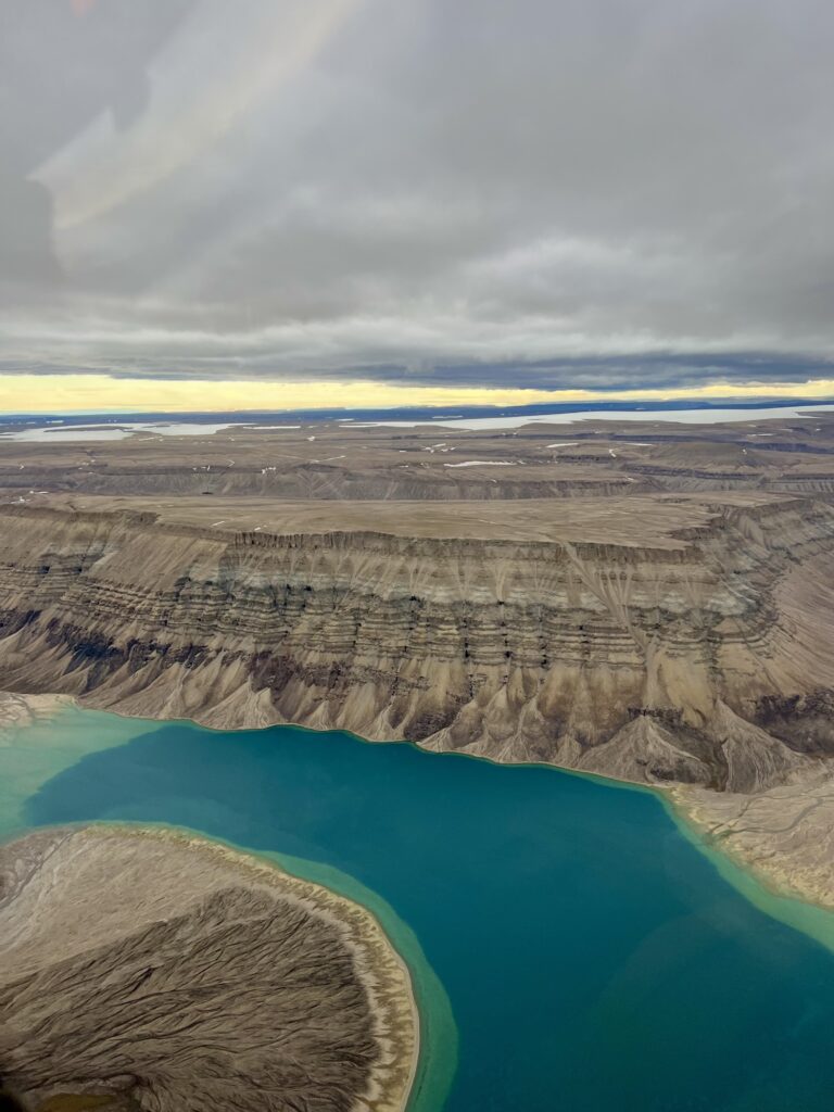 Spectacular view of Baffin Island from the helicopter on Quark Expeditions Ultramarine in the Arctic